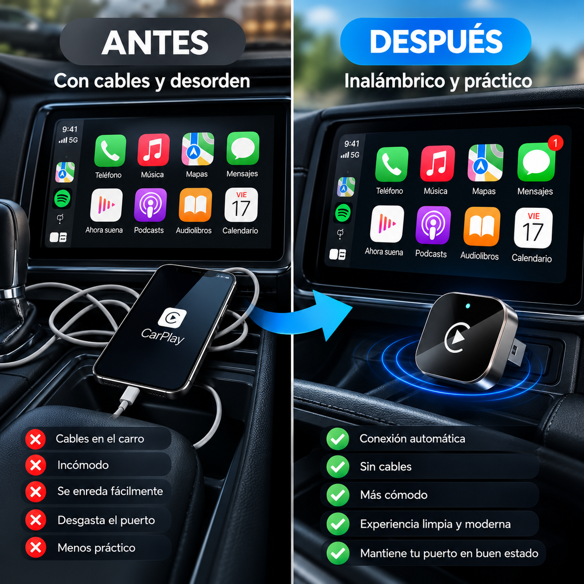 Adaptador Inalámbrico Carplay - USB