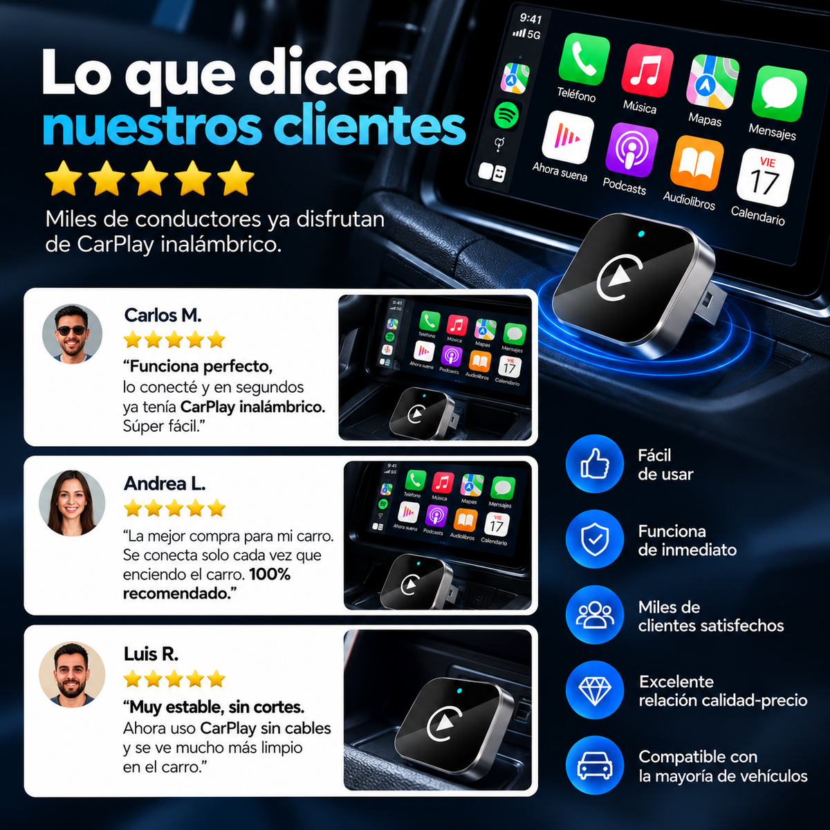 Adaptador Inalámbrico Carplay - USB